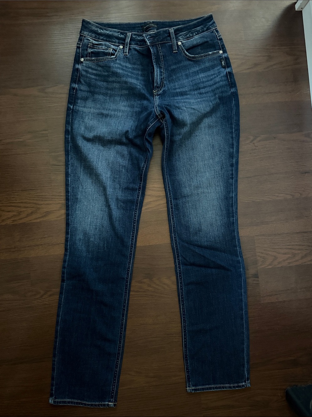 Silver Jeans Women’s Straight Leg Dark Blue Denim